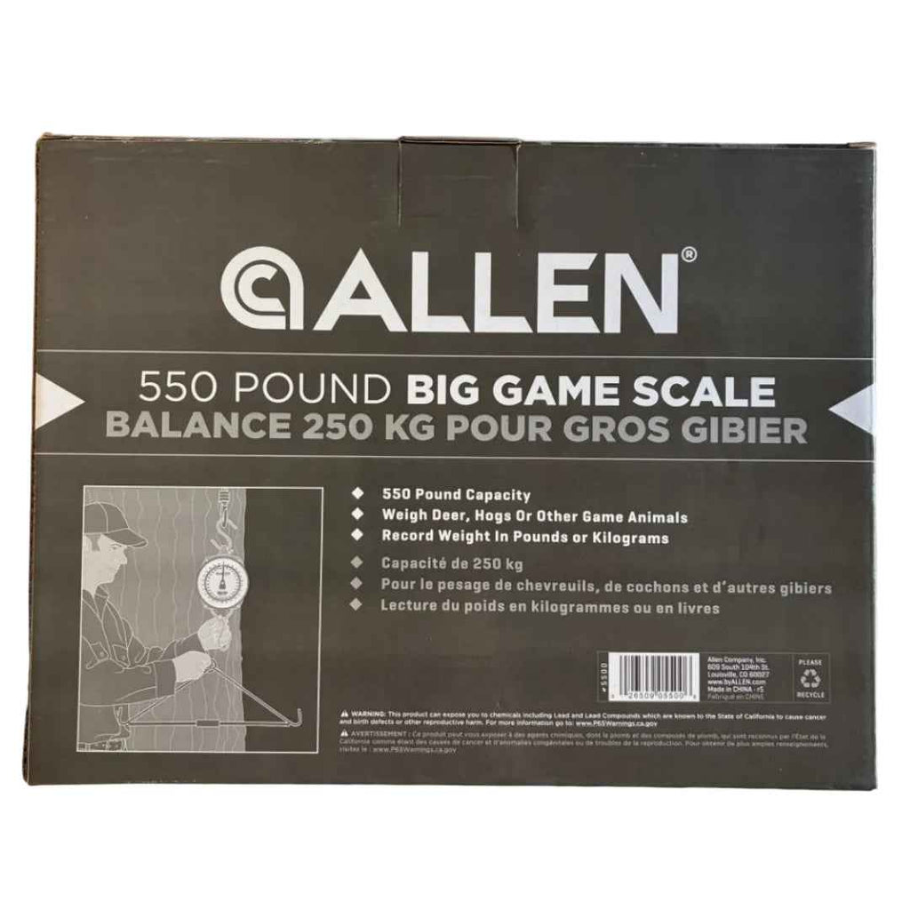 Allen Sportsmans Spring Dial Scale – 250kg Heavy Duty Hanging Game & Fishing Scale