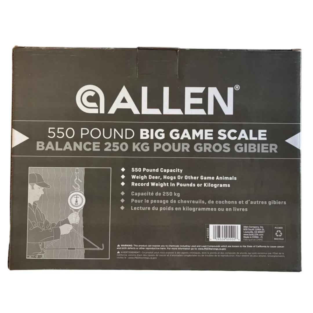 Allen Sportsmans Spring Dial Scale – 250kg Heavy Duty Hanging Game & Fishing Scale