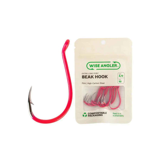 Wise Angler Beak Hook Extra Long Point Pink – UV Bait Fishing Hook NZ