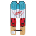 Colorful water ski with 'Connelly Firecracker' branding on a white background