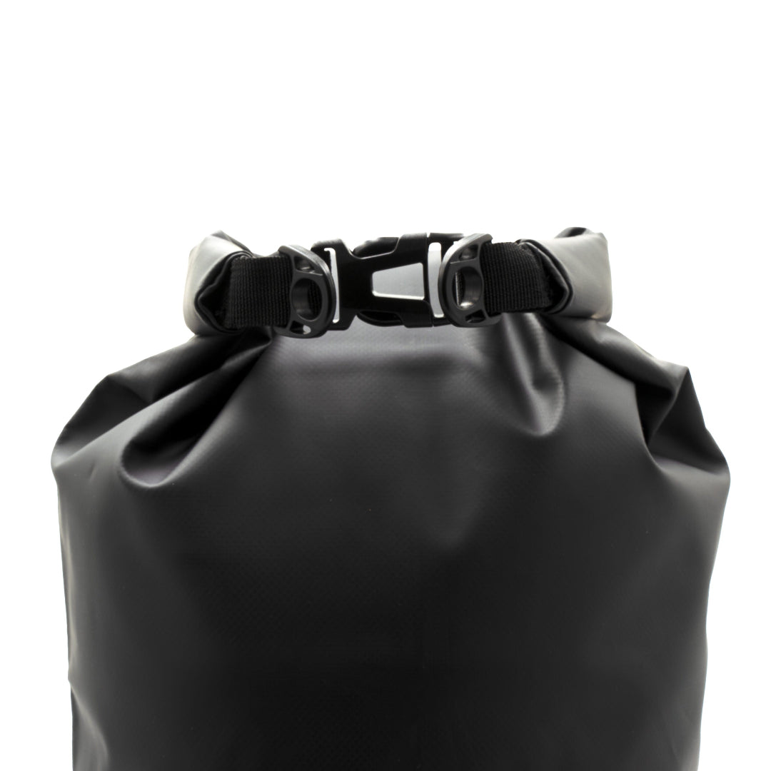 close up of fishing dry bag sealed at top