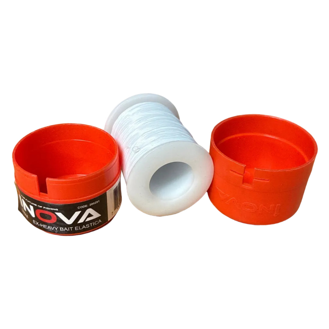 inova ex-heavy bait elastica with conatiner apart showing bulk bait elastic