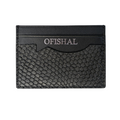 jet black ofishal card holder wallet made from fish skin