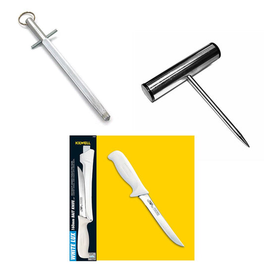 Kilwell Fish Fillet Pack with iki spike steel and Whitelux knife fishing filleting kit