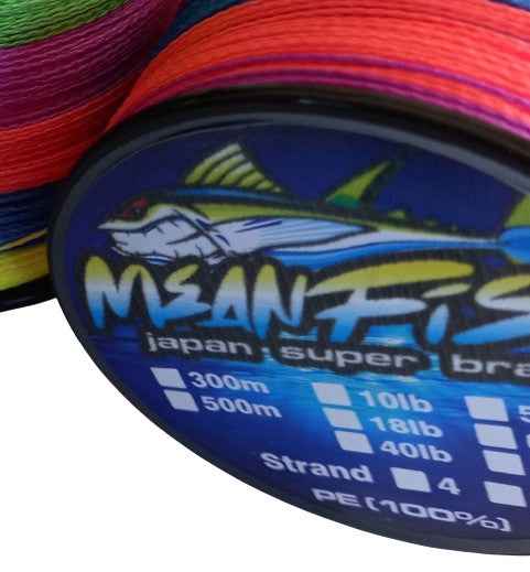 Meanfish 8X Super Braid Fishing Line 1000m – Multi-Colour 40–80lb