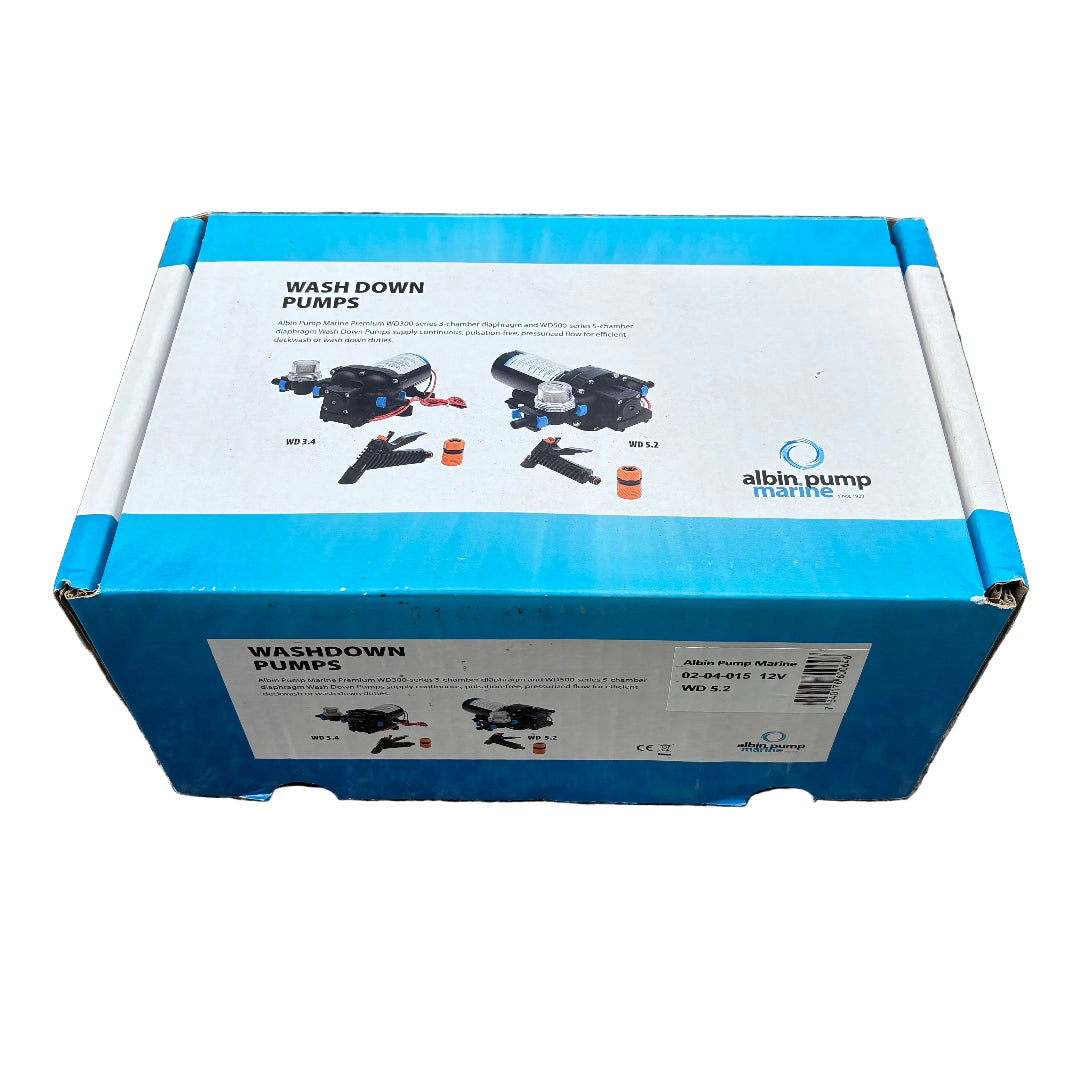 Albin 12V Boat Wash Down Pump – 12.9L/min (3.4 GPM) Marine Deck Wash Pump