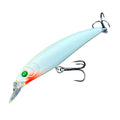 snapper tackle white bibbed minnow lure with lumo glow