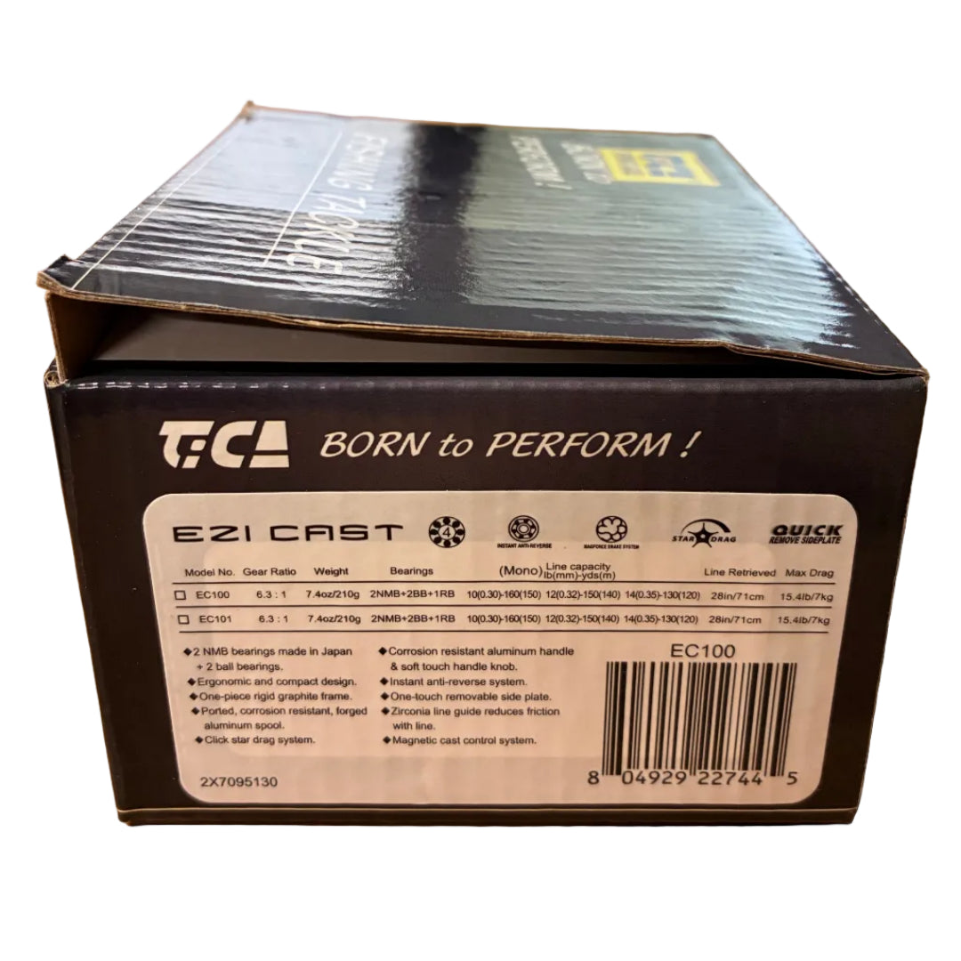 Baitcast reel NZ Tica EC100 Retail Box Details