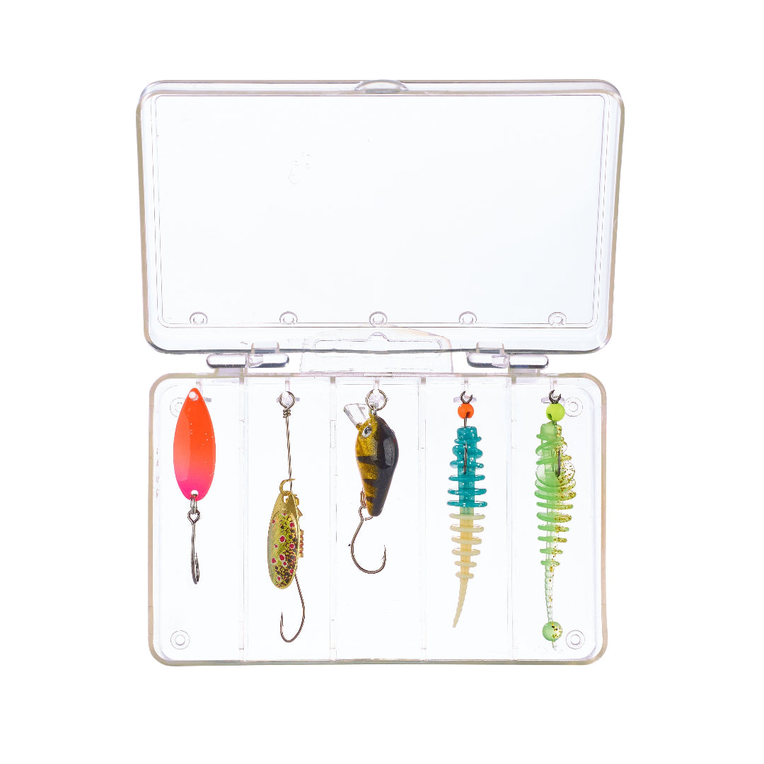 Balzer Trout Attack Lure Assortment – 5 Piece Trout Lure Tackle Box