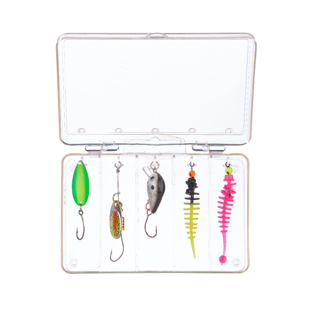 Balzer Trout Attack Lure Assortment – 5 Piece Trout Lure Tackle Box