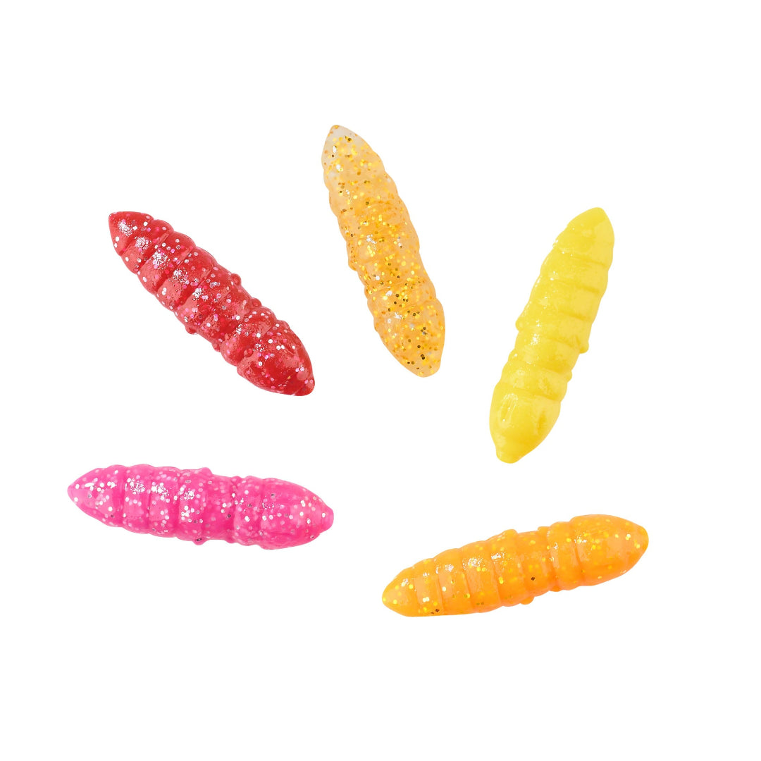 Balzer Trout Collector Larva Bee Scented Softbait Assortment – 3cm & 5cm | 10 Pack