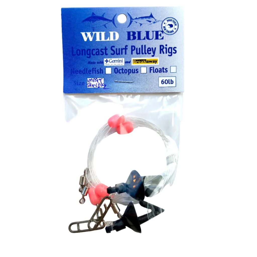 wild blue logcast pulley rigs with splash shields