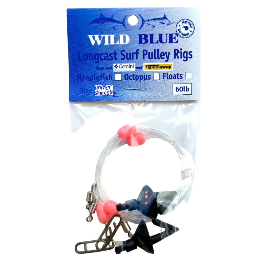wild blue logcast pulley rigs with splash shields