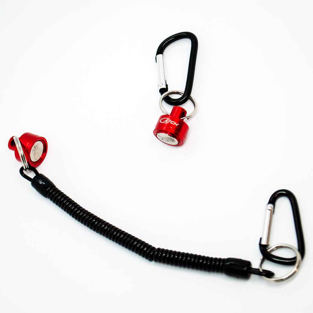 quick release fishing lanyard clip attachment close up