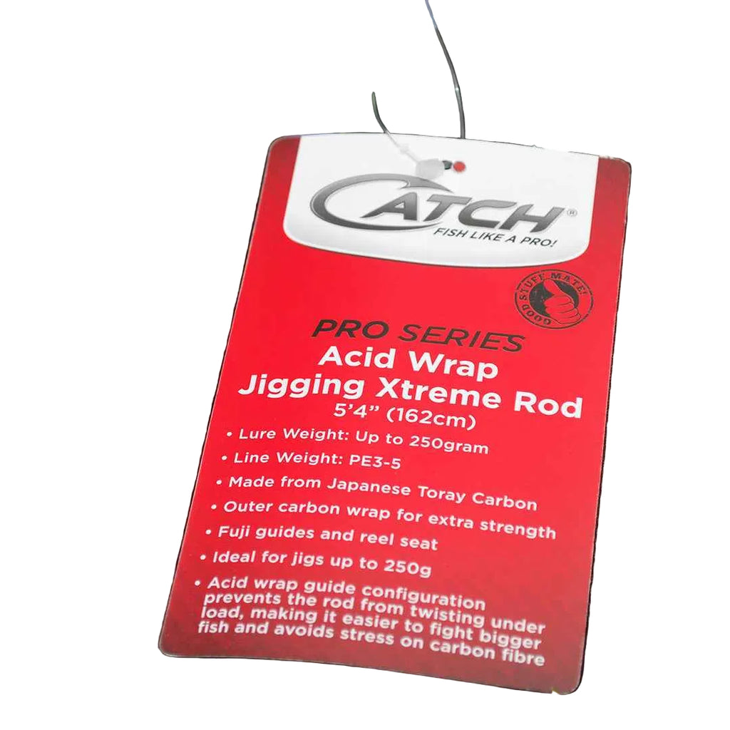 Catch Pro Series JGX5000 + Acid Wrap Jigging Combo with Braid 30kg Drag 5ft 4in 1 Piece 150-250 gram