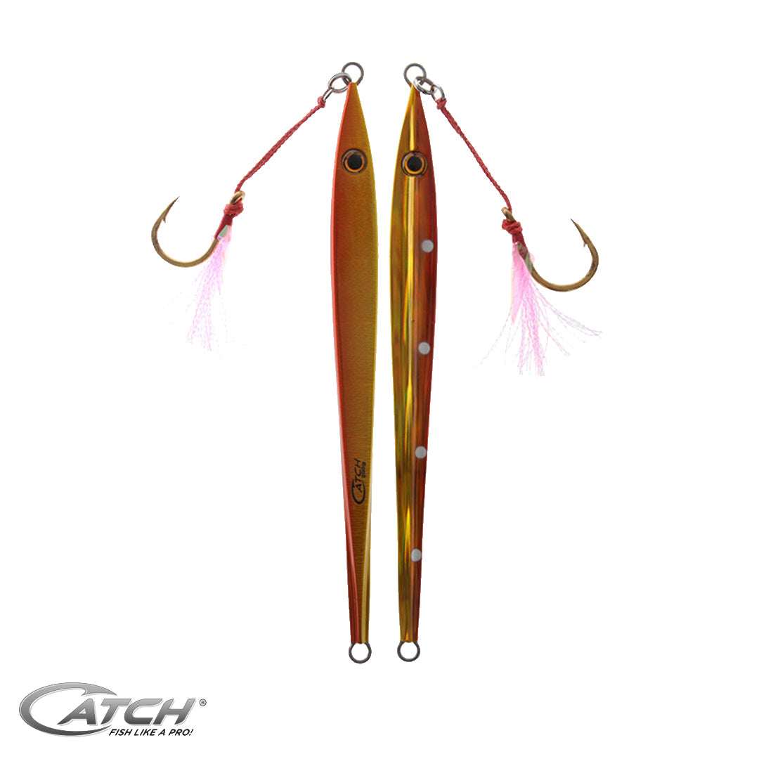 Catch Long John Slider Orange Assassin Mechanical Jig (150-300g) - LURE ME - Online Fishing Tackle.