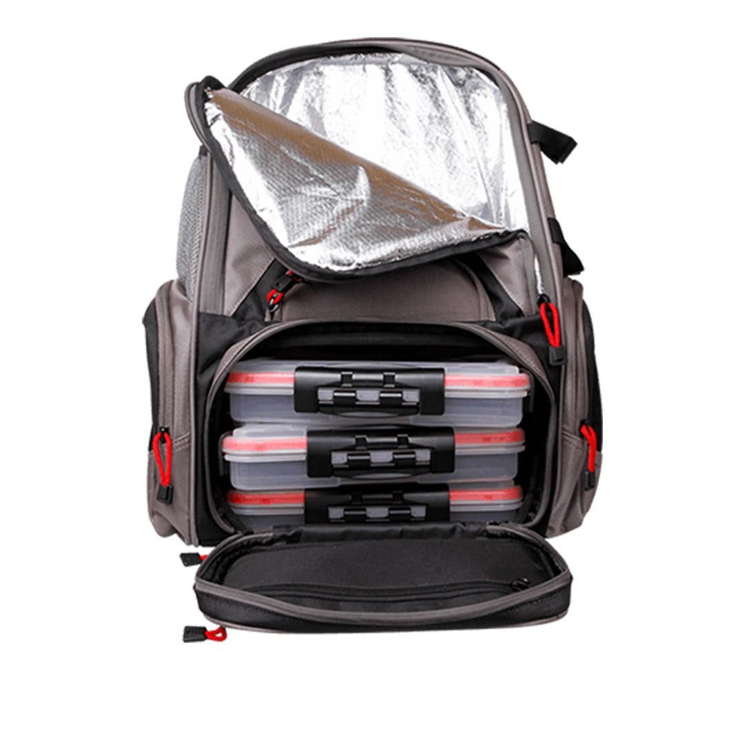 Fishing tackle backpack with tackle boxes
