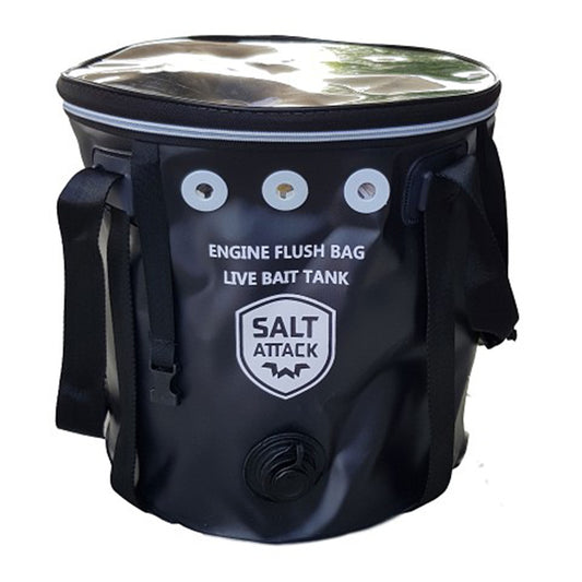 Salt Attack Outbard Engine Flush Bag or Live Bait Tank - LURE ME - Online Fishing Tackle.