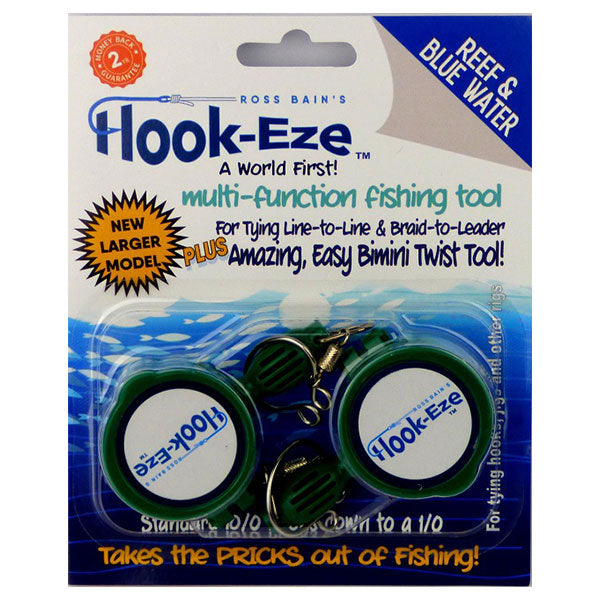 Large Hook Eze Fishing Knot Tying Tool - Reef and Blue Water Twin Pack in Green - LURE ME - Online Fishing Tackle.