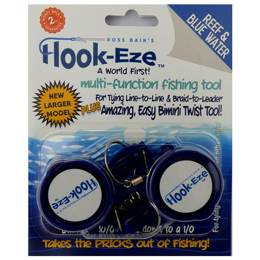 Large Hook Eze Fishing Knot Tying Tool - Reef and Blue Water Twin Pack in Blue - LURE ME - Online Fishing Tackle.
