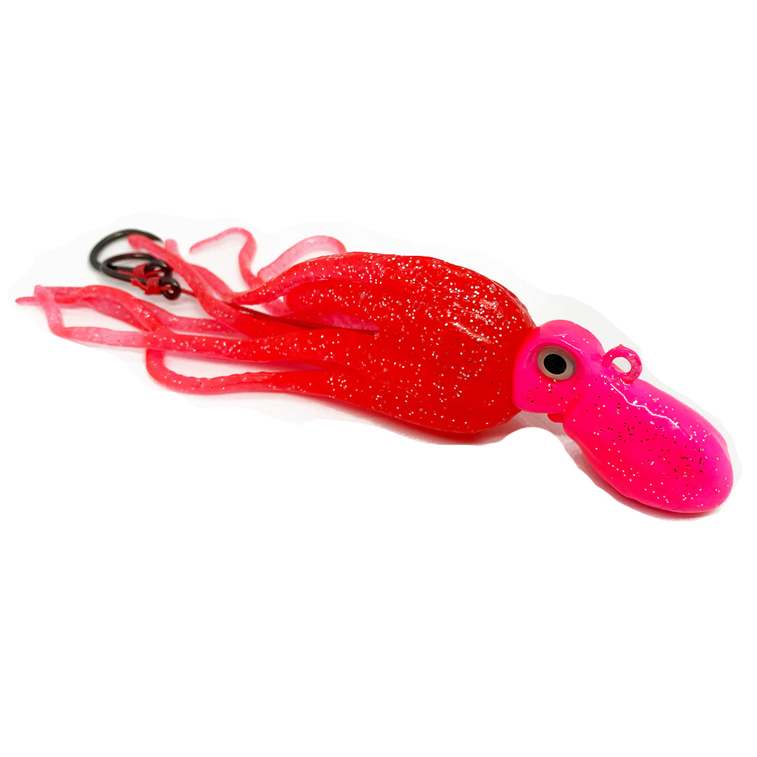Hot Pink Octopus Slow Jig - rigged with double assists