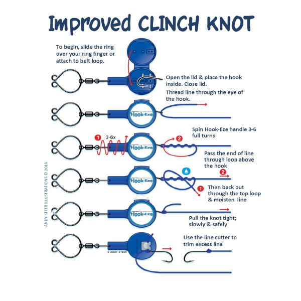 Tie an Improved Clinch Knot with Hook Eze