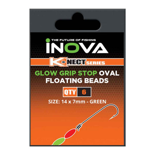 INOVA glow grip stop oval floating beads fishing terminal tackle for surfcasting and beach rigs New Zealand