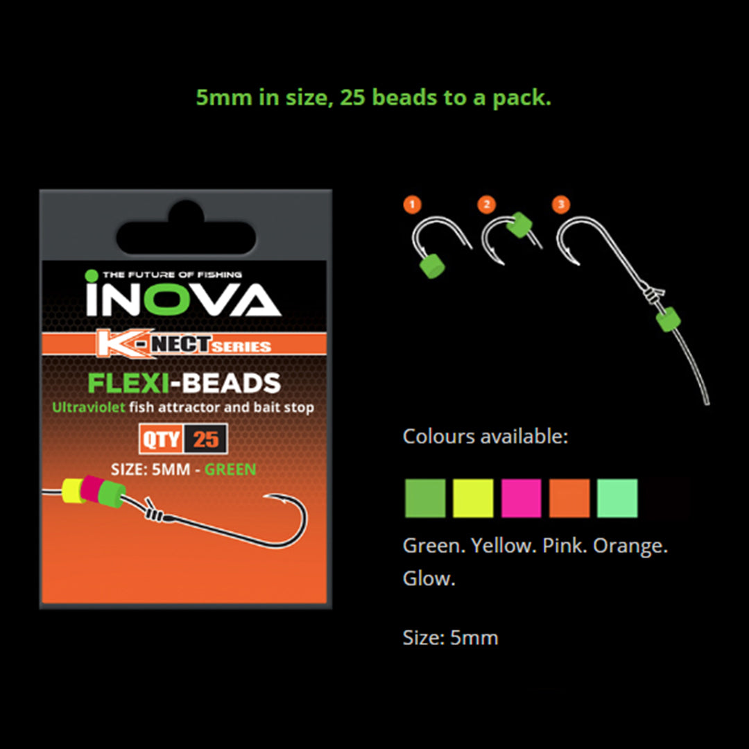 INOVA Flexi Beads - 25 Pack - LURE ME - Online Fishing Tackle.