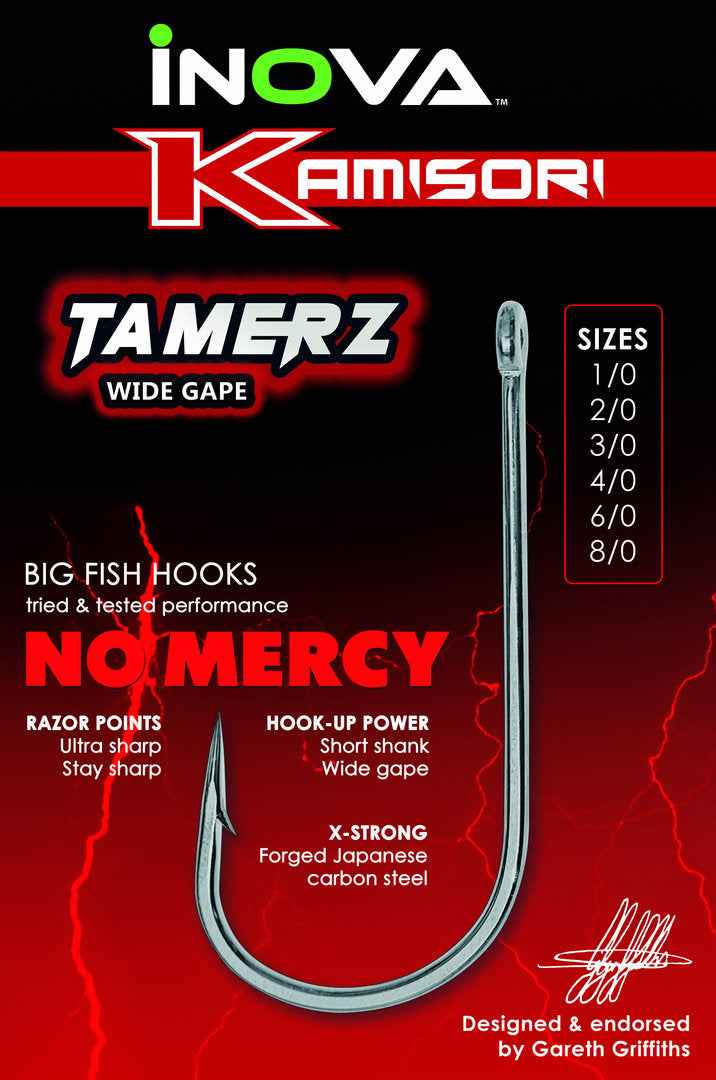 Inova Kamisori Tamerz Wide Gape Fishing Hook – Premium Japanese Steel, Razor Sharp, Extra Strong