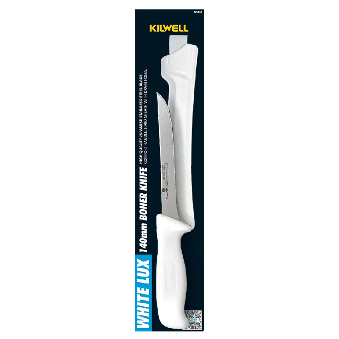Kilwell Whitelux Boning Knife and Sheath with Narrow 140mm Blade