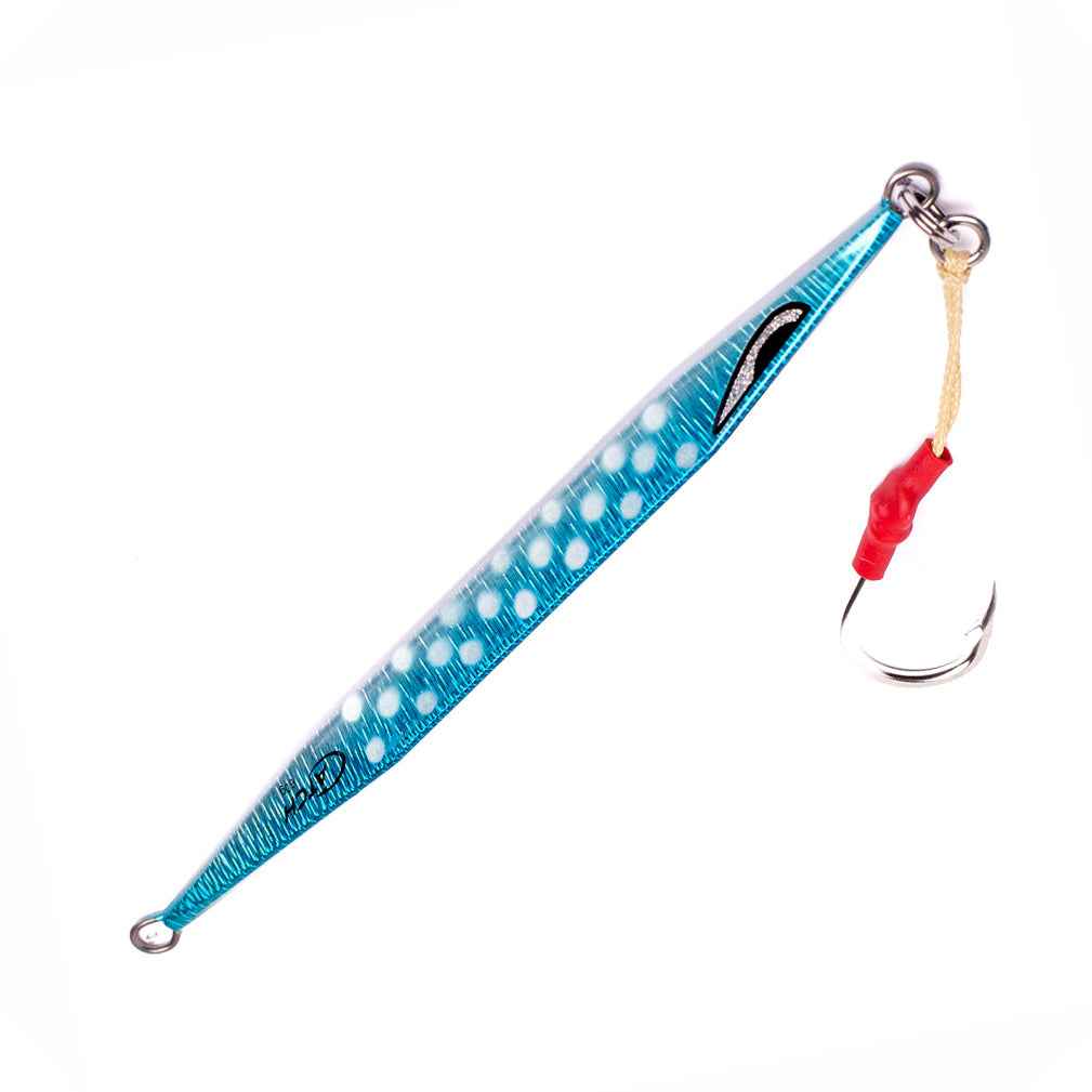 Catch Double Trouble Ballistic Blue jig with UV coating and glow for mechanical & slow pitch jigging