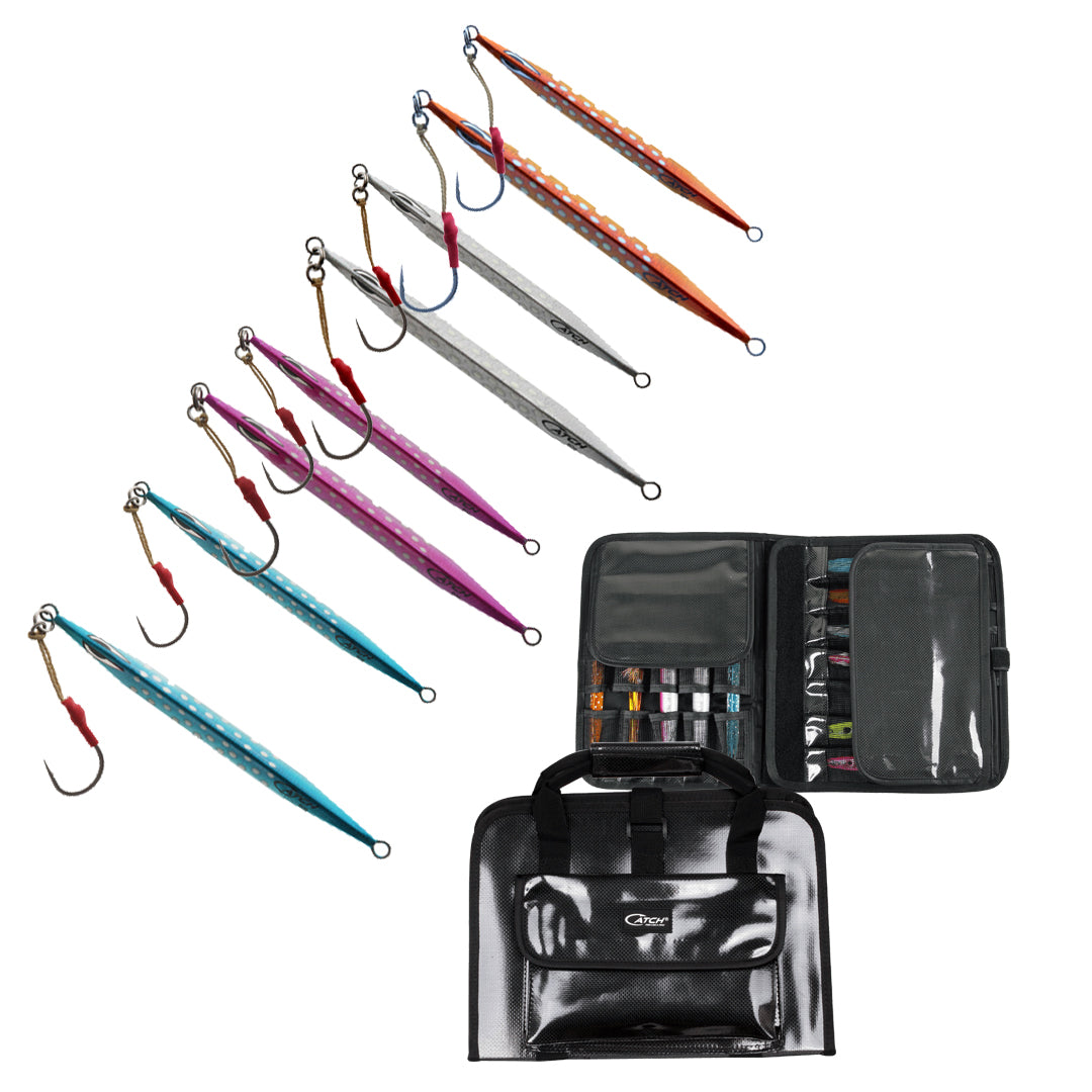 Kingfish Jigging Lure Package - Catch Double Trouble Lure and Lure Bag Package Deal