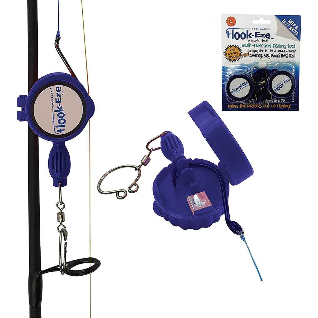 Large Hook Eze Fishing Knot Tying Tool Twin Pack in Blue
