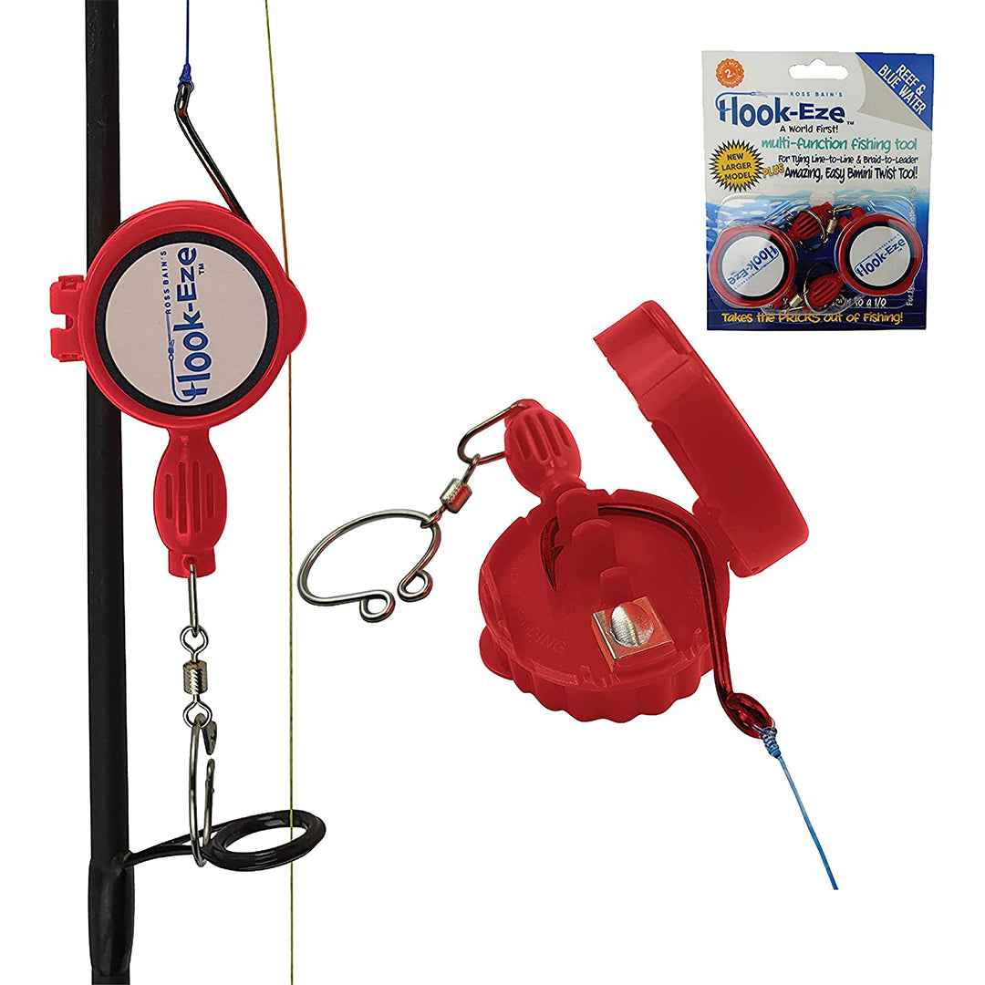 Large Hook Eze Fishing Knot Tying Tool Twin Pack in Red
