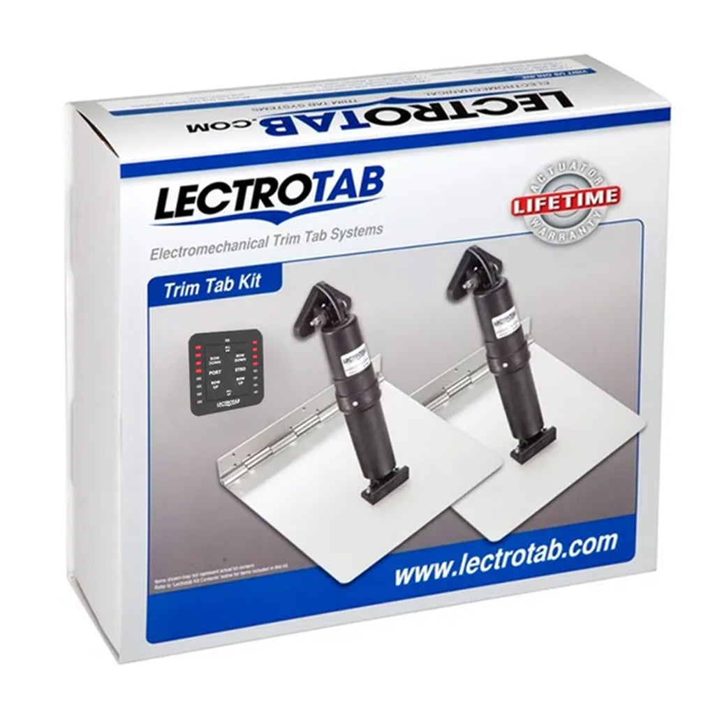 Lectrotab 12V 12  x 12 inch Trim Tab Package with LED Auto Retract