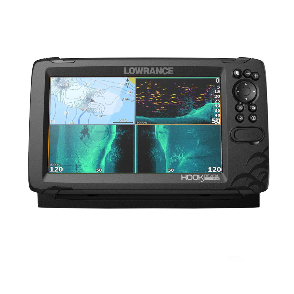 Lowrance 9 Inch Hook Reveal With Tripleshot Transducer C MAP Coastal   Lowrance 9 Inch Hook Reveal Sounder 