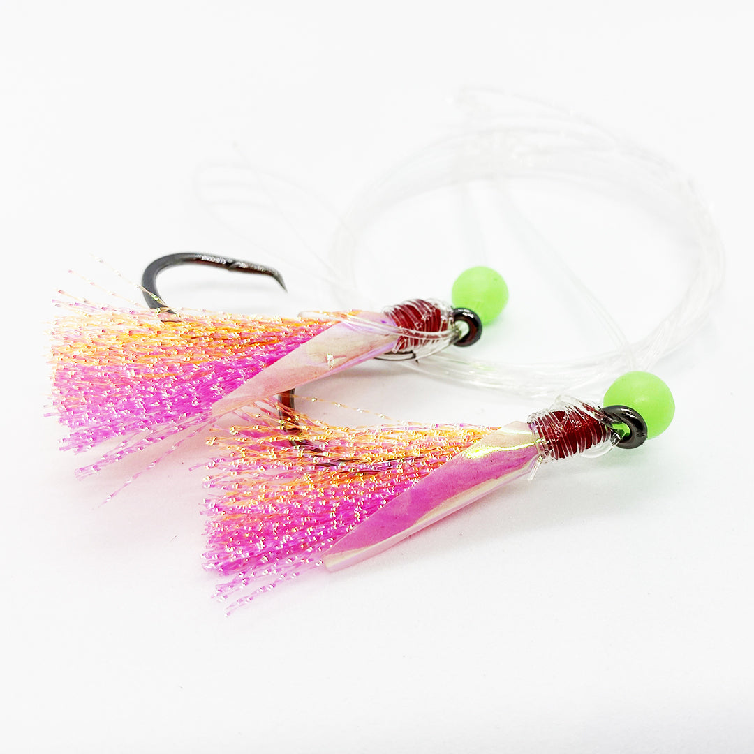 Orange and Pink Snapper Tackle Flasher Rigs