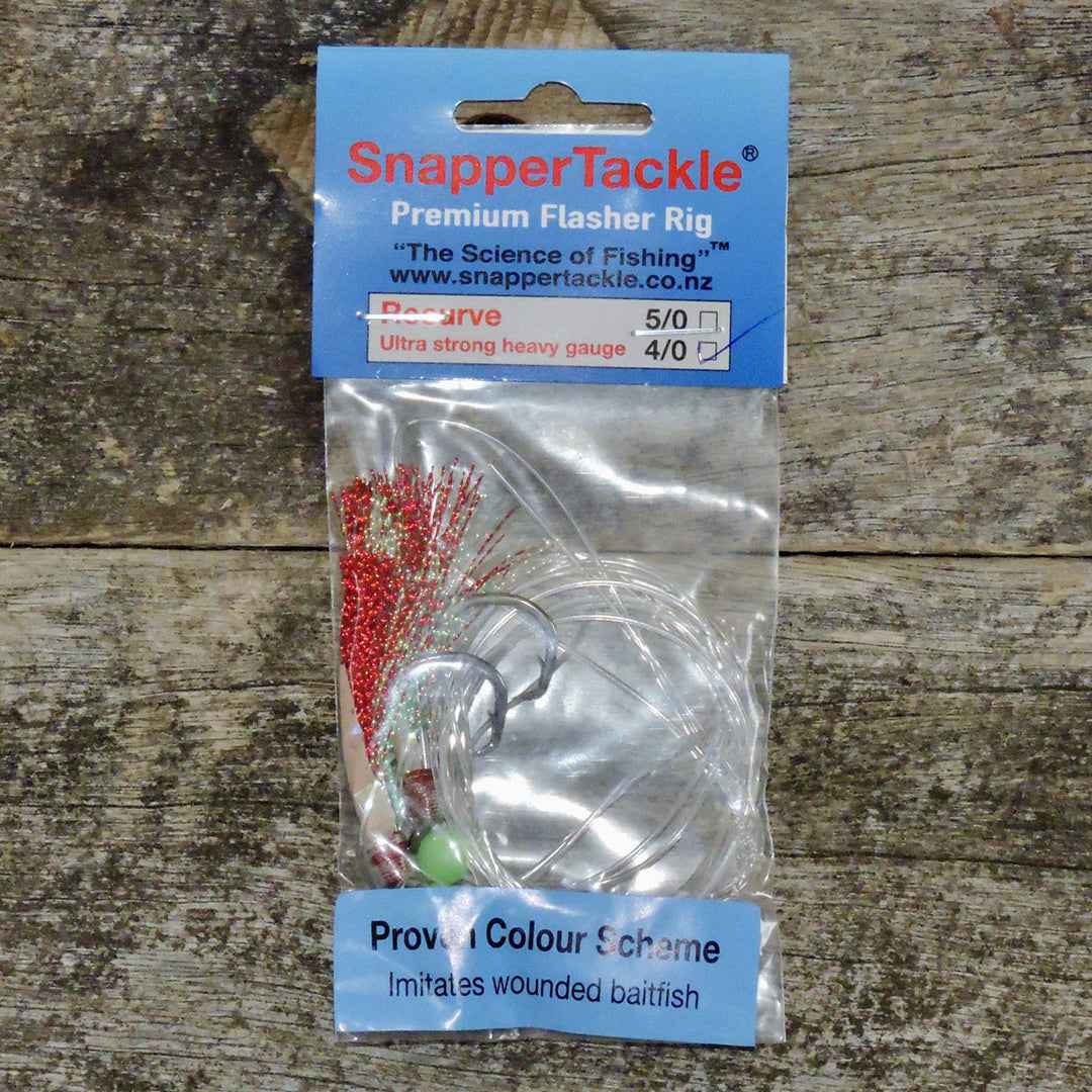 Snapper Tackle Premium Flasher Rig Red & Blue | 4/0, 5/0, 6/0 Snapper ...