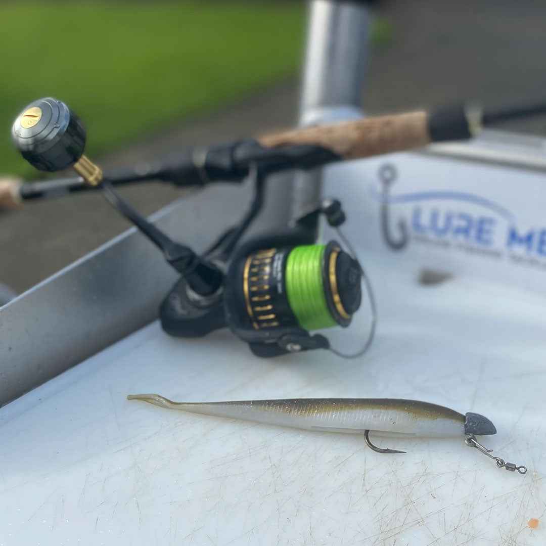Soft bait combo pre-spooled with 20lb Tasline braid