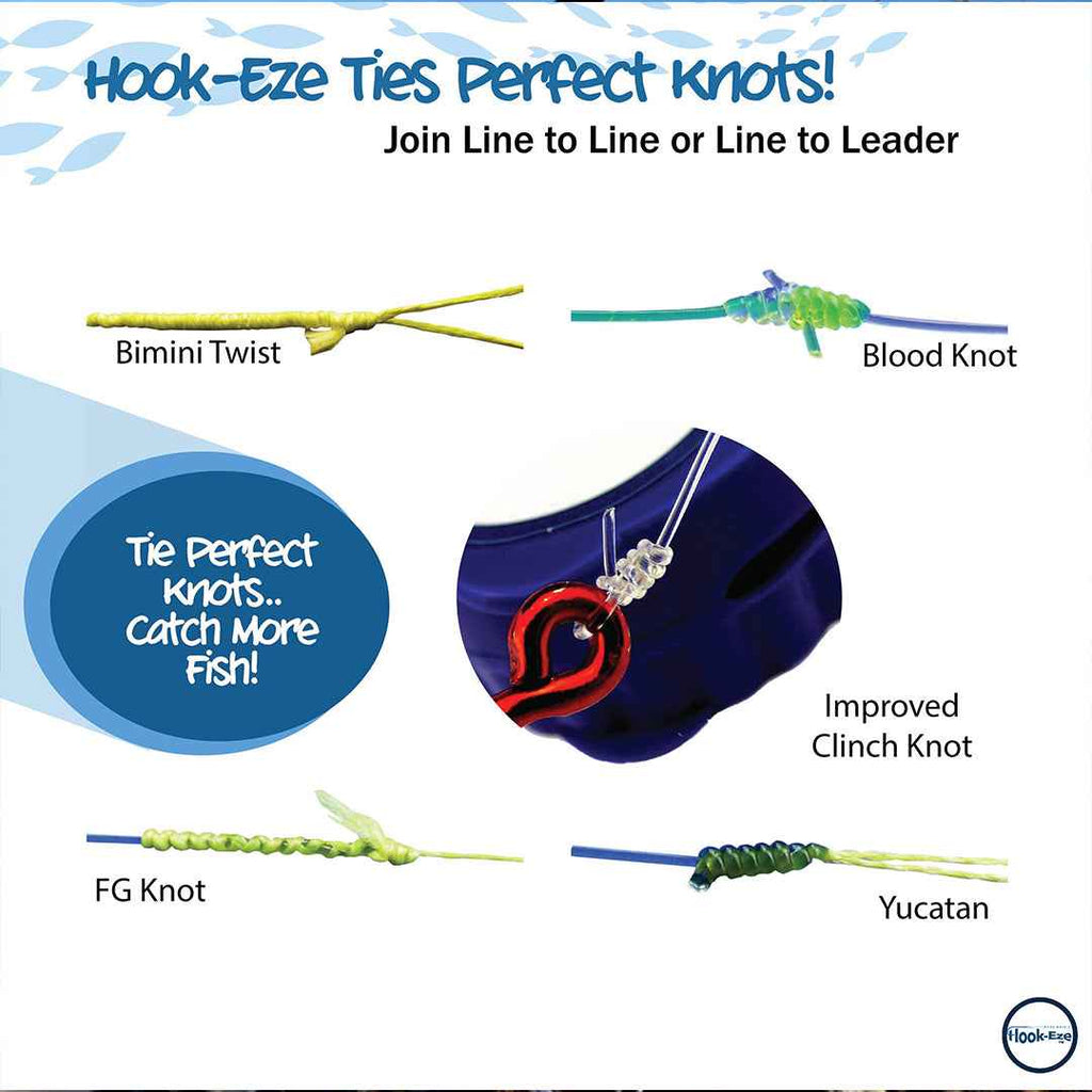 Large Hook Eze Fishing Knot Tying Tool Twin Pack in Blue