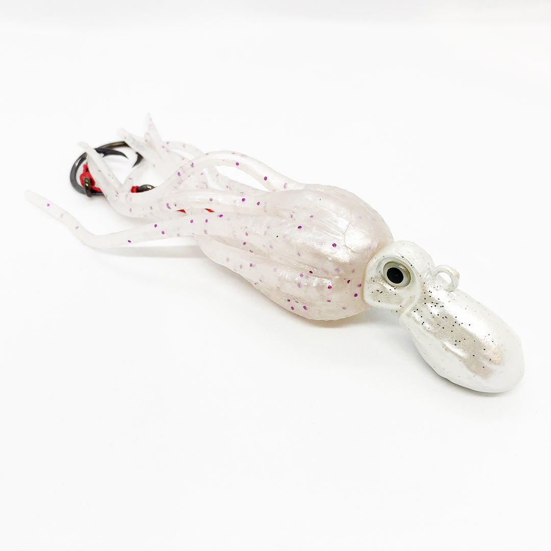 White Octopus Slow Jig - rigged with double assists
